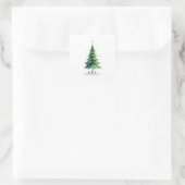 Minimalist Christmas Pine Tree Stickers – Holiday  スクエアシール (バッグ)
