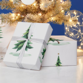 Minimalist Christmas Pine Tree Wrapping Paper – Ho ラッピングペーパー