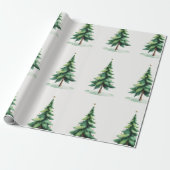 Minimalist Christmas Pine Tree Wrapping Paper – Ho ラッピングペーパー (アンロールド)