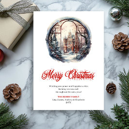 Minimalist Christmas scene digital greeting card シーズンカード