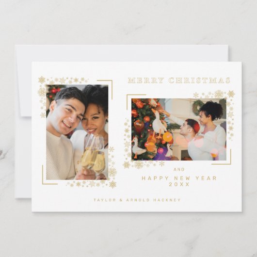 Minimalist Christmas Snowflakes 2 Photos Frame (正面)