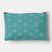 Minimalist Christmas Tree and Snowflake Pattern アクセサリーポーチ (裏面)