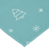 Minimalist Christmas Tree and Snowflake Pattern テーブルクロス (アングル)