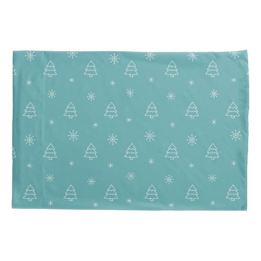 Minimalist Christmas Tree and Snowflake Pattern 枕カバー (裏面)