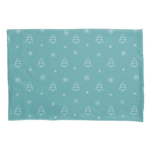 Minimalist Christmas Tree and Snowflake Pattern 枕カバー (正面)