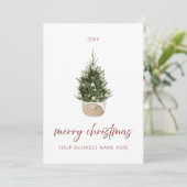 Minimalist Christmas Tree Business Holiday Card 招待状 (スタンド正面)
