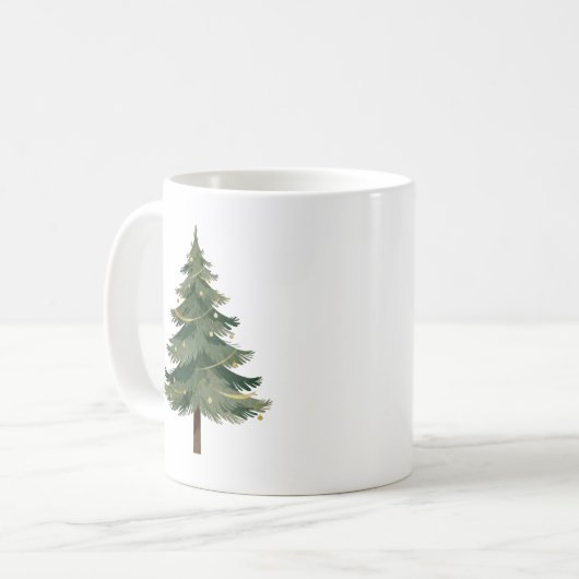 Minimalist Christmas Tree Design コーヒーマグカップ (正面左)