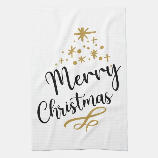 Minimalist Christmas Tree - Festive and Simple キッチンタオル (縦)