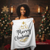 Minimalist Christmas Tree - Festive and Simple フリースブランケット