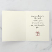 Minimalist Christmas Tree Happy Holidays Folded Ca カード (内部)