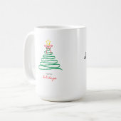 🎄 Minimalist Christmas Tree Holiday Mug コーヒーマグカップ (正面左)