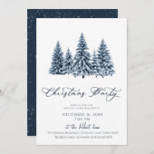 Minimalist Christmas Tree Holiday party 招待状 (正面/裏面)