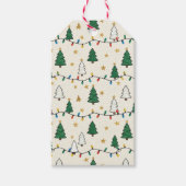 Minimalist Christmas Tree Lights Pattern ギフトタグ (正面)