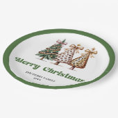 Minimalist Christmas Tree Personalized Name   ペーパープレート (アングル)