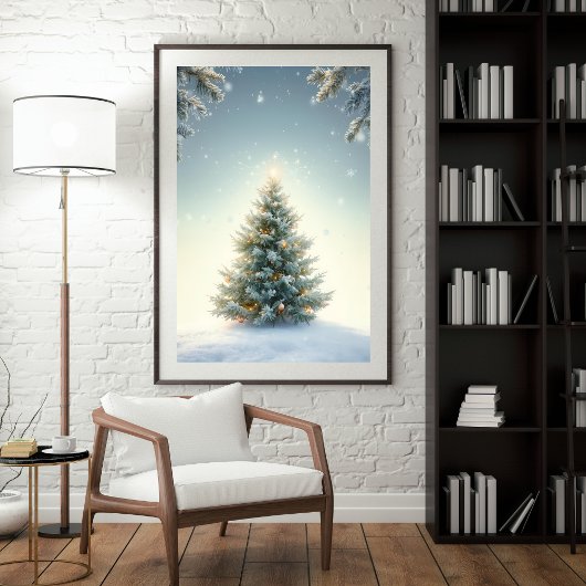 Minimalist Christmas Tree Poster ポスター
