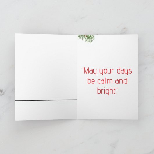 Minimalist Christmas Winter Scene カード (内部)