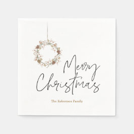 Minimalist Christmas Wreath スタンダードカクテルナプキン