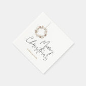 Minimalist Christmas Wreath スタンダードカクテルナプキン (角)