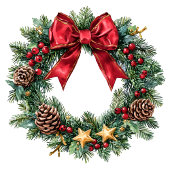 Minimalist Christmas wreath gift bag personalized ミディアムペーパーバッグ