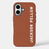 Minimalist Cinnamon Brown Monogram Name Case-Mate iPhoneケース (裏面)