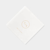  minimalist circle modern wedding monogram 箔ナプキン (右)