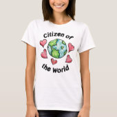 Minimalist Citizen of the World Global Traveler Tシャツ (正面)