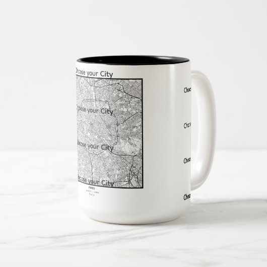 Minimalist City Map Mug EUROPE ツートーンマグカップ (正面右)