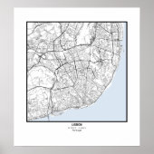 Minimalist City Map Poster Line Art ポスター (正面)