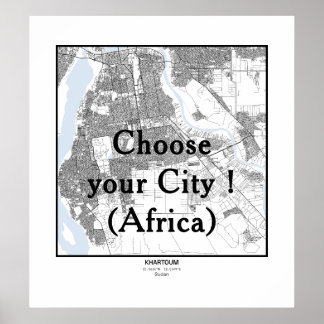 Minimalist City Maps Poster Line Art AFRICA ポスター