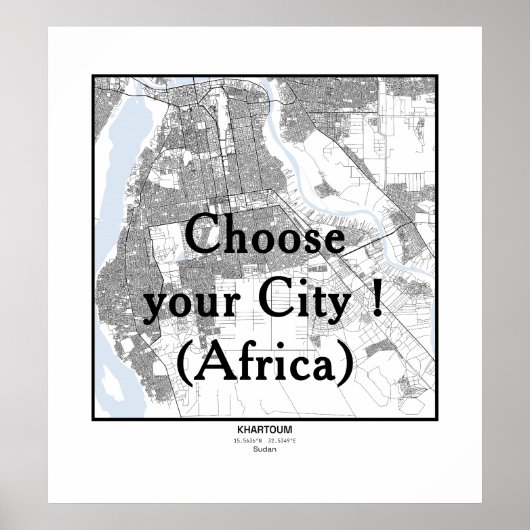 Minimalist City Maps Poster Line Art AFRICA ポスター (正面)