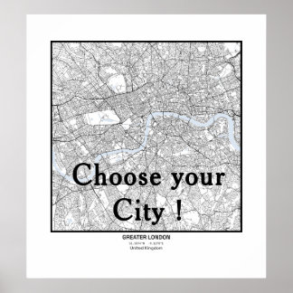 Minimalist City Maps Poster Line Art EUROPE ポスター