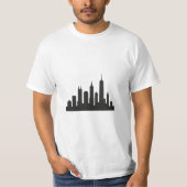 Minimalist City Skyline Silhouette – Modern Urban  Tシャツ (正面)