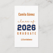 Minimalist Class of 2026 Graduate Custom Info Card 名刺 (正面)