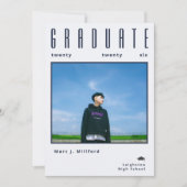 Minimalist class of 2026 Photo Graduation  招待状 (正面)