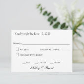 Minimalist Classic Black and White RSVP Card (スタンド正面)