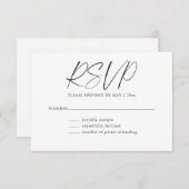 Minimalist Classic Black White Modern Bat Mitzvah 出欠カード (正面/裏面)