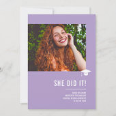 Minimalist Classic Elegant Lavender Graduation 招待状 (正面)