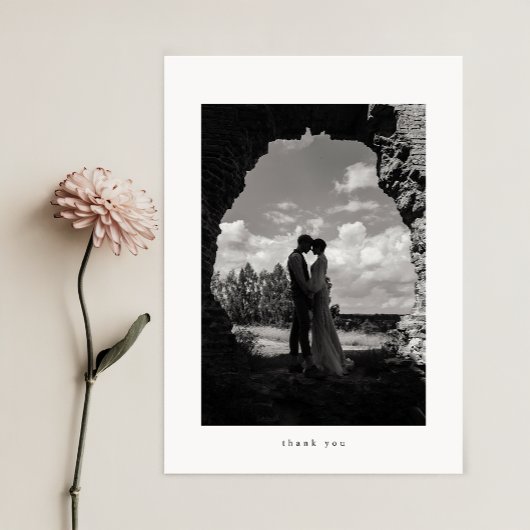 Minimalist Classic Formal Wedding Photo サンキューカード
