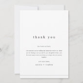 Minimalist Classic Formal Wedding Photo サンキューカード (裏面)