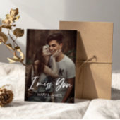 Minimalist classic funny I miss you modern photo ポストカード