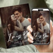 Minimalist classic funny I miss you modern photo ポストカード