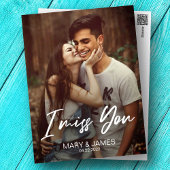 Minimalist classic funny I miss you modern photo ポストカード