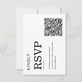 minimalist classic QR black and white RSVP card