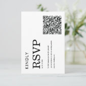 minimalist classic QR black and white RSVP card (スタンド正面)