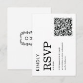 minimalist classic QR black and white RSVP card (正面/裏面)