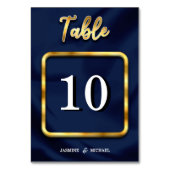 Minimalist Classic Timeless Navy & Gold Wedding  テーブルナンバー (正面)