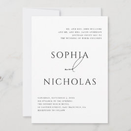 Minimalist Classic Wedding | Elegant Typography 招待状