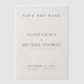 Minimalist Classic Wedding Save The Date  ベラム紙招待状 (正面)