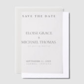 Minimalist Classic Wedding Save The Date  ベラム紙招待状 (オフセット)