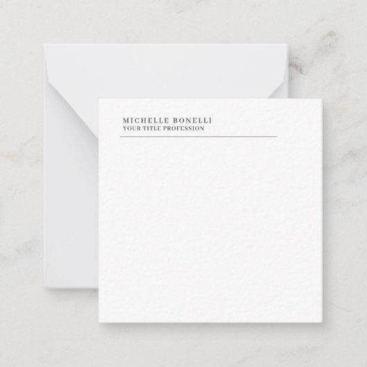 Minimalist Classical Plain Professional Own Name ノートカード (正面)